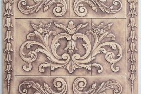Floral tile with Single Scrolls for Kitchen