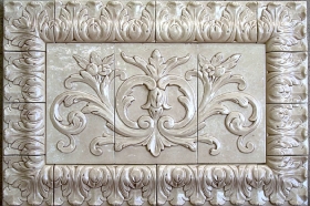 Acanthus Liners and Corners bordering Floral tile