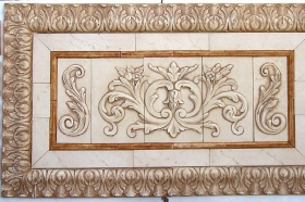Floral tile with Single Scrolls for Decoration
