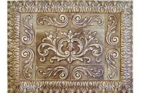 Floral tile with Single Scrolls and Acanthus liners for Decorative Accent