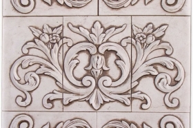 Floral tile with Single Scrolls for Backsplash