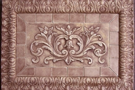 Floral tile with Acanthus liners for Interior Design