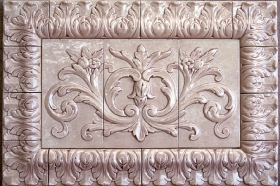 Floral tile with Acanthus liners great for Stone insert