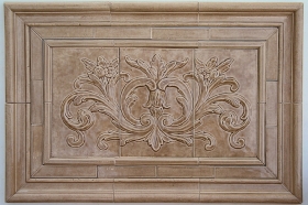 Floral tile with Thin liners for Kitchen Backsplash