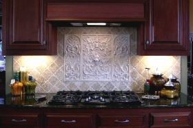 Lion Panel and two Bouquet tiles