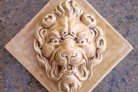Lion Face Glazed and Ready for Install