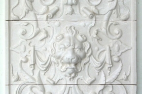 Lion Face tiles in Very White from Andersen Ceramics