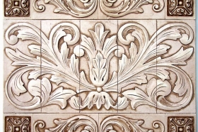 Toulouse with Single Scrolls and Medallions for Kitchen Backsplash